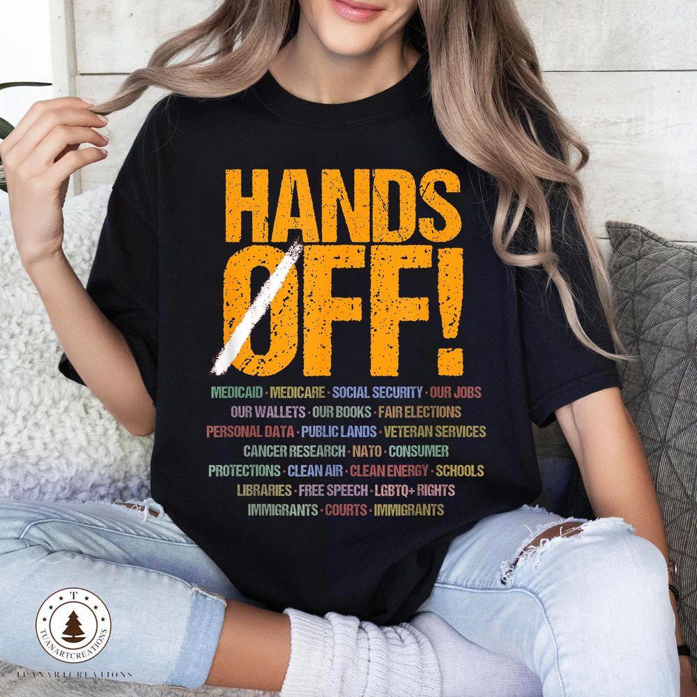 Hands Off Protest Anti Trump Elon Musk Shirt